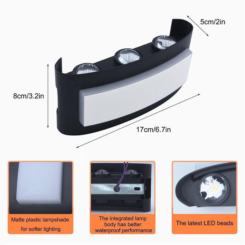 A84E-Waterproof Outdoor Wall Lights 6W LED Wall Light Effect Light Staircase Light Bed Light
