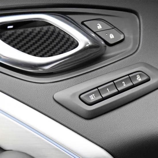 6pcs Carbon Fiber Car Inner Door Handle Bowl Cover For Chevrolet Camaro 2016-19
