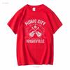 Nashville Music City T Shirt Country Cowgirl Long Or Short Sleeves Vintage Washed Top For Everyday Wear Comfortable Breathable