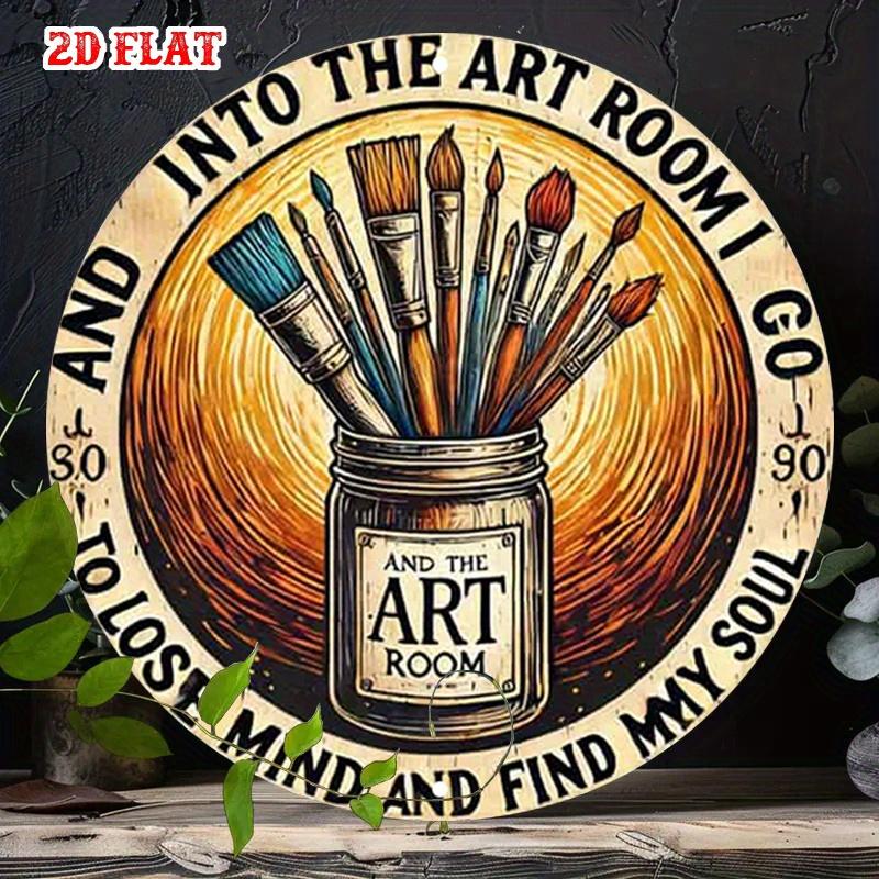 D Flat D Flat pc Creative Canvas Round Aluminum Sign Vibrant Colors Metal Sign Inspiring Quotes Rustic Metal Wall Art