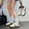 Fashion Leather Platform German Training Shoes Women's 2025 Autumn New Korean Version of Versatile Lace-up Sports Shoes Casual Shoes Board Shoes