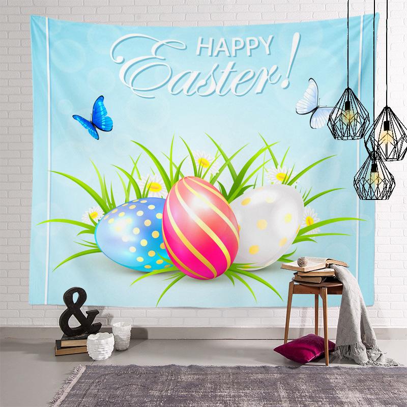 Home Decoration Easter Series of Easter Egg Printing Polyester Tapery Tapestry Is Suitable for Bedroom Living Room Tapiz