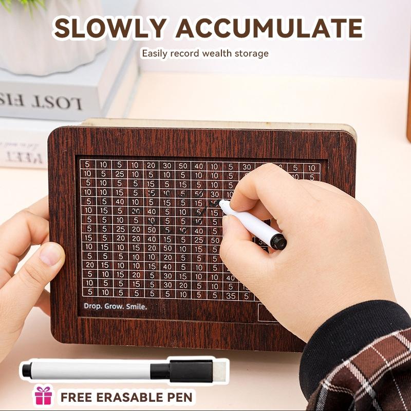 Handmade Natural Wooden Piggy Bank Decorative Disposable Saveing Money Box With Money Goals Counter Piggy Bank For Kids Adults