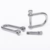 304 Stainless Steel Extended Hex Socket Safety D-Shackle with Marine U-Ring.