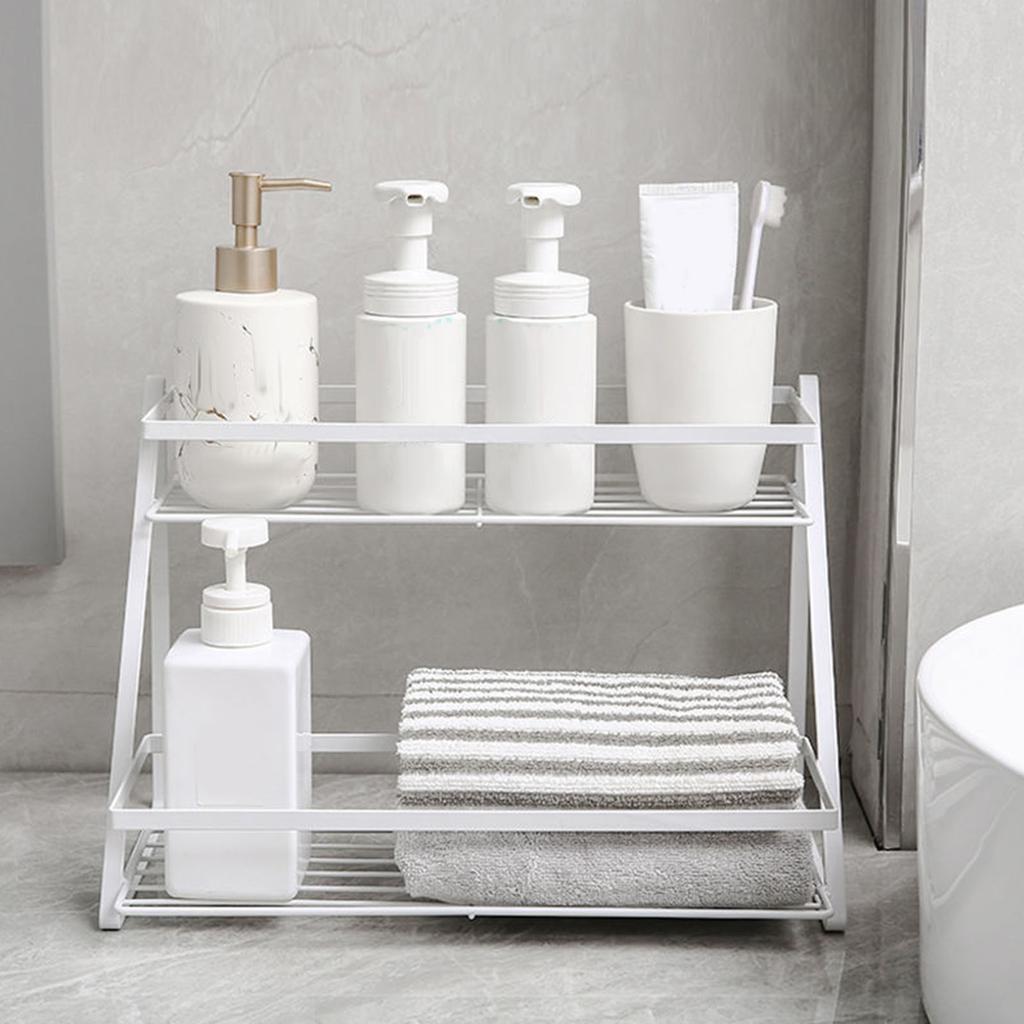 Úložný stojan na kuchyňskou linku, multifunkční, 2 úrovně, úsporný, na koření, toaletní potřeby, make-up