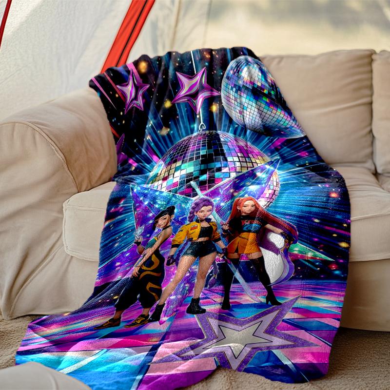 [Kpop Demon Hunters Blanket] Soft Throw Blanket for Bed Sofa, Holiday Gift Blanket for Women Men Family Friend