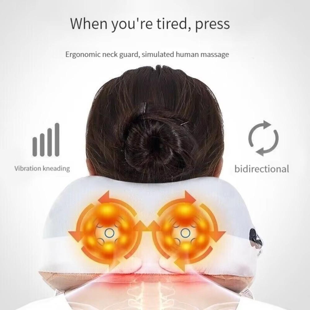 Vibration Massage Electric Neck Massager Intelligent Kneading Massage Pillow  Travel Relaxation