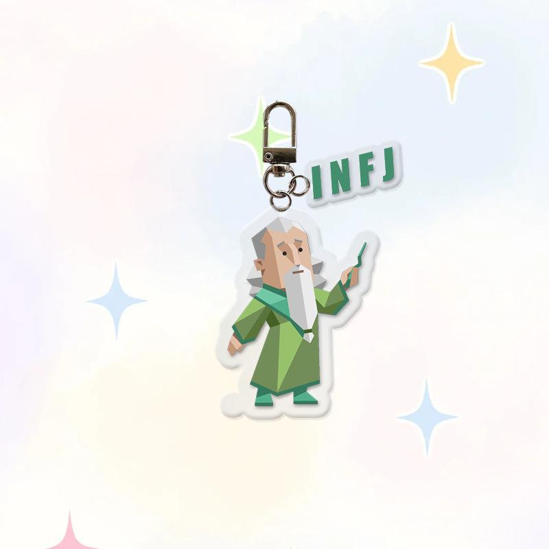 

Cartoon Mbti Character Acrylic Keychain Pendant Creative Earphone Case Pendant Novelty Backpack Decoration Accessories Gifts