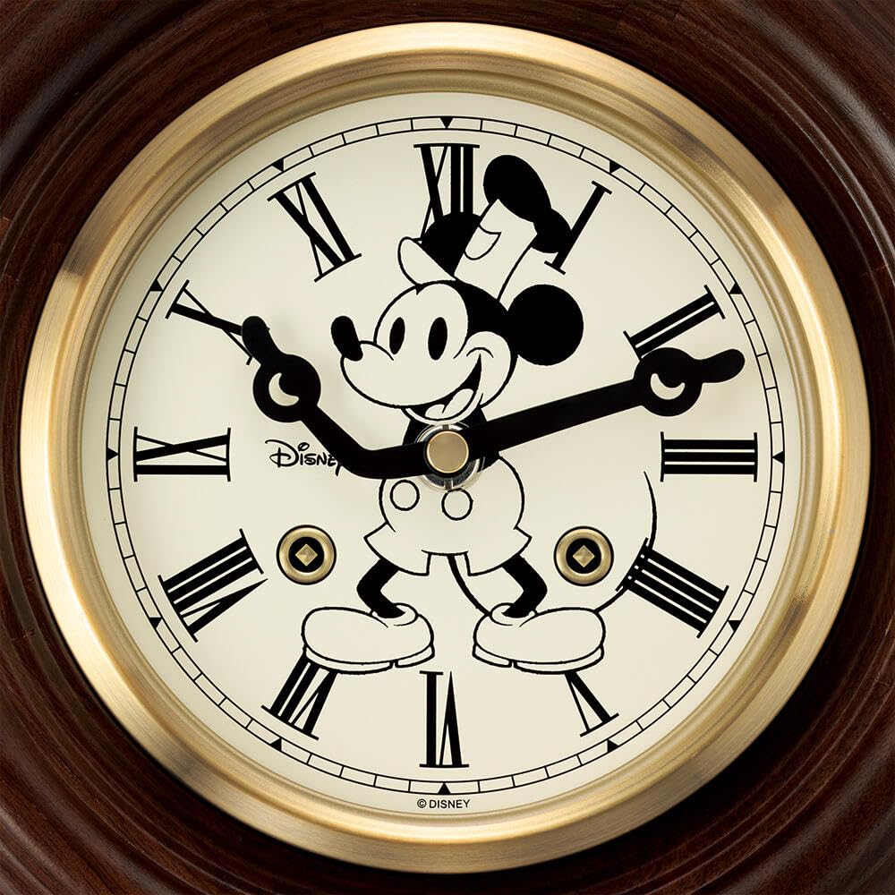 Seiko Clock Pendulum Wall Mickey Mouse Character Quartz Dark FS805B Clock, Design, Movement, Brown, 395x233x102mm,