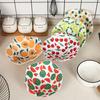 Microwave Bowl Holders 5pcs Hot Bowl Holders Fruit Pattern Safe Hot Soup Holder Cotton Heat Resistant Food Dish Pads Potholders