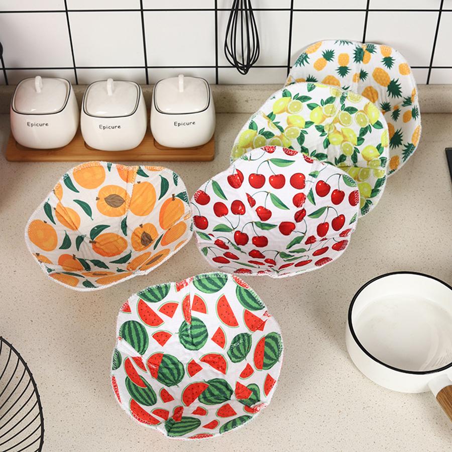 Microwave Bowl Holders 5pcs Hot Bowl Holders Fruit Pattern Safe Hot Soup Holder Cotton Heat Resistant Food Dish Pads Potholders
