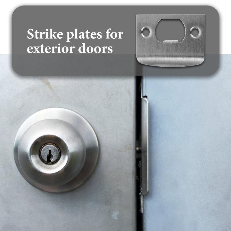 4 Sets Stainless Steel Door Strike Plate For Lock Guide Plate Cover Front Door Reinforcement With Screws Deadbolt Cover Door