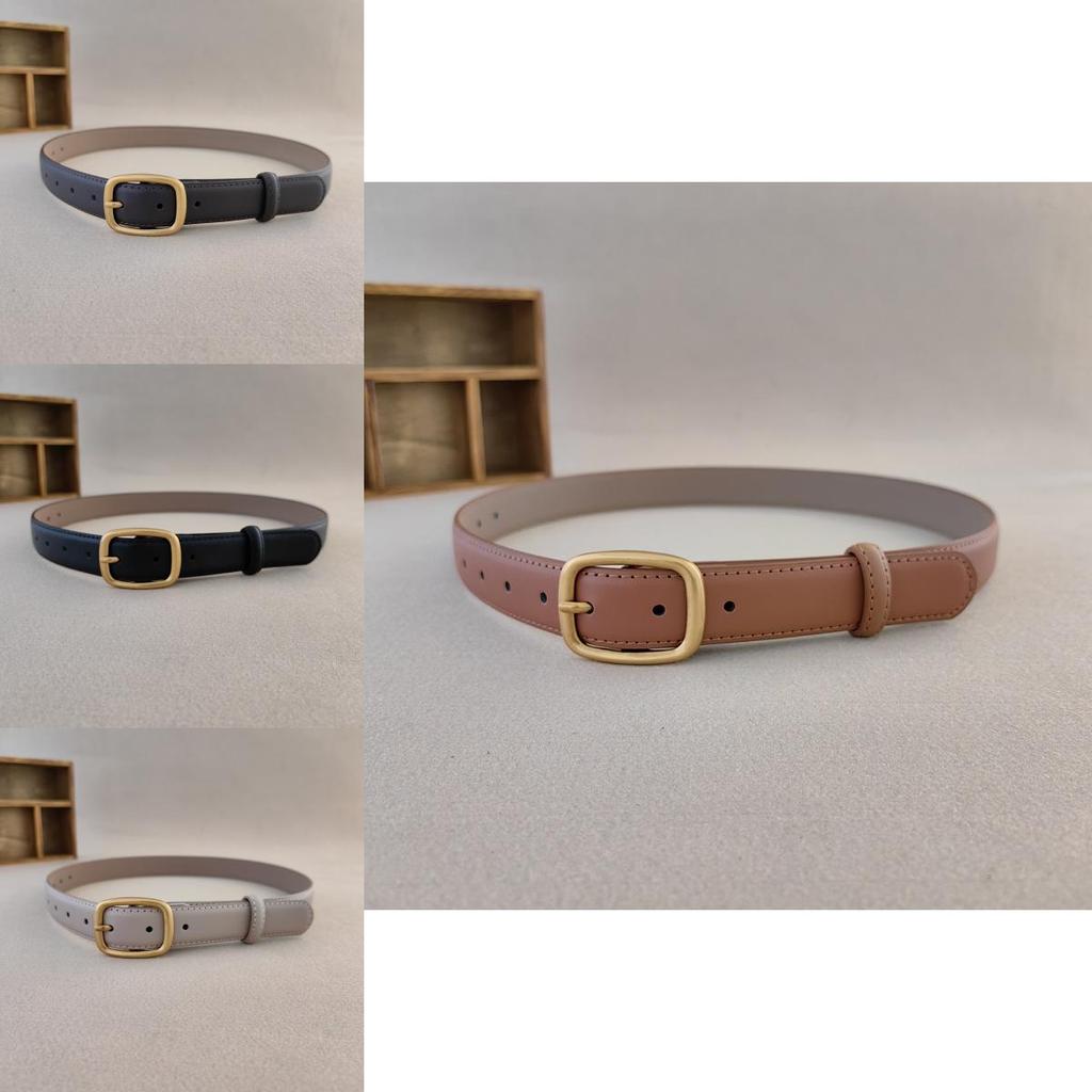 Simple Leather Belt For Women With Metal Buckle Summer Casual Fashion Waistband