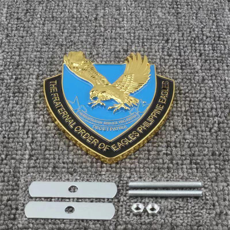 Car 3D Metal Fraternal Order of Philippine Eagles Logo Styling Decals Sticker Emblem Badge Animal Hawk Decoration Body Stickers