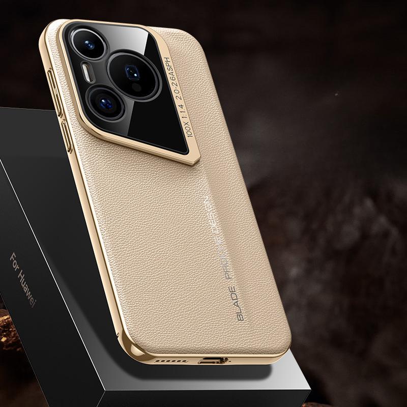 Suitable for Samsung S24ultra Mobile Phone Case Luxury Galaxy 23 Ultra All-inclusive High-end Anti-fall 24U Plain Leather Case