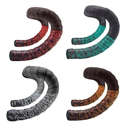 Chrysanthemum Pattern Shock-Absorbing Gradient Bicycle Handlebar Tape - Breathable, Two-Tone, Wear-Resistant PU for Road Bikes.