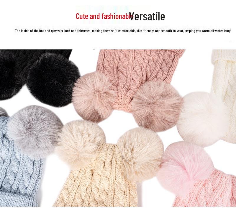 2025 Autumn/Winter Children's Hat, Scarf, and Gloves Set - European and American Style