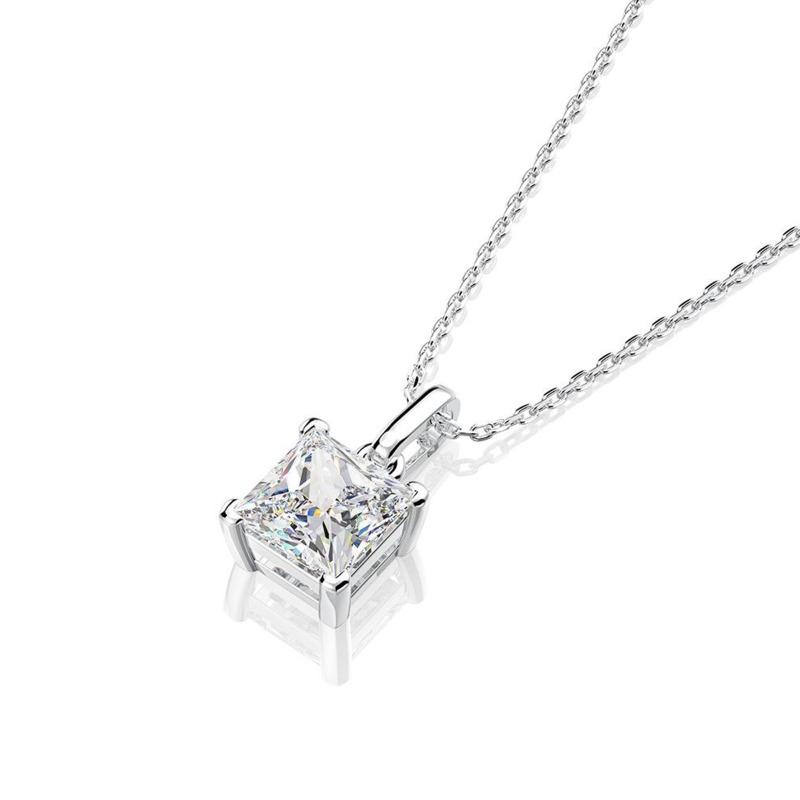 Gica Gema Collane di Diamanti ad Alto Contenuto di Carbonio Argento Sterling 925 Pendente Quadrato 4 Griffe Design Unico Romantico Gioiello Fine Regali per Feste Nuziali Nuova Tendenza