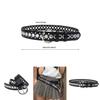 Retro Doppelzahn Metallgürtel mit perforiertem Muster für Streetstyle-Look