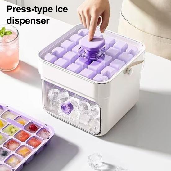 Set Vassoio Ghiaccio 2-in-1, Macchina del Ghiaccio e Contenitore di Stoccaggio, Grande Capacità