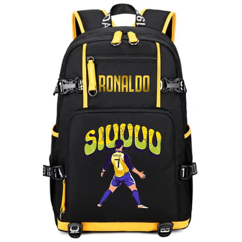 Football Star Peripheral Personality Print Youth Backpack Large Capacity Student Bag