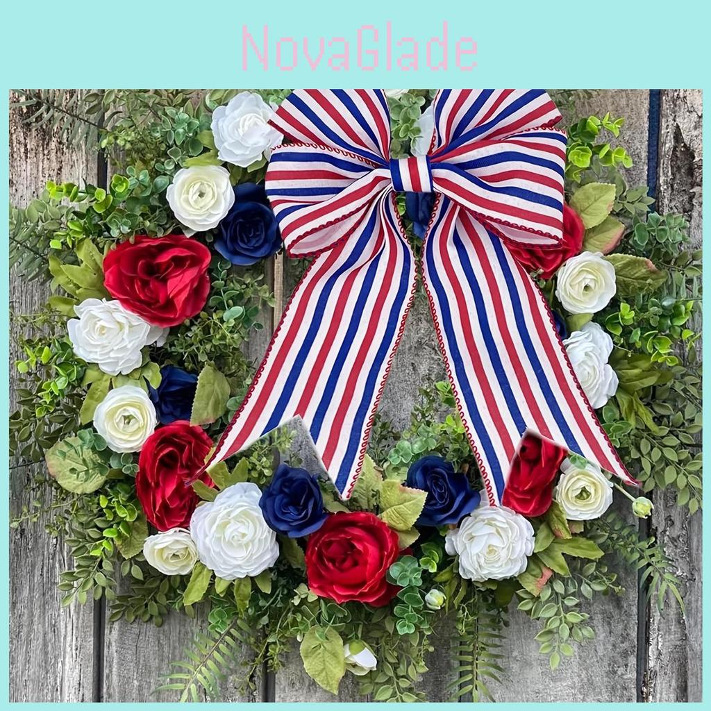 Celebratory Independence Day Decorative 5 Yard American Flag Striped Ribbon For Party Decorations And Gift Wrapping