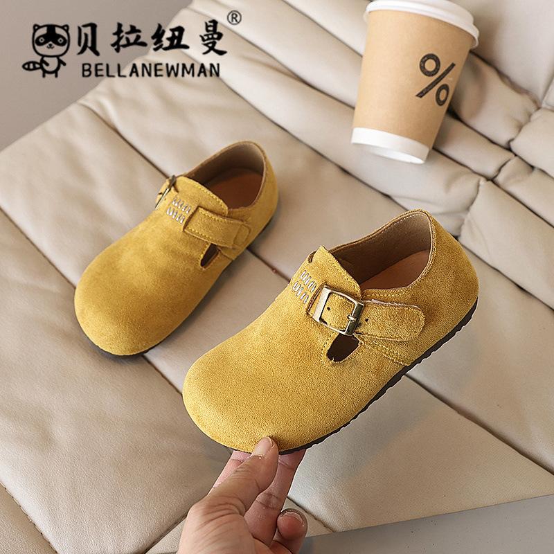 Unique design baby Birkenstock shoes, new spring and autumn Korean style children s leather shoes, girls loafers 21Code
