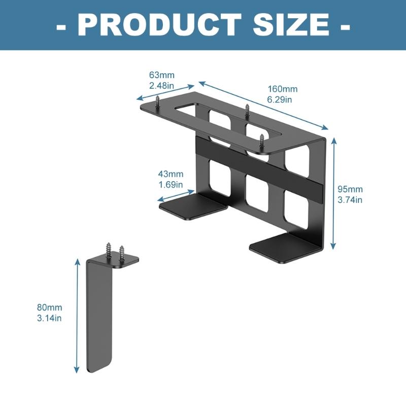 Space Saving Aluminum Under Table Holder Perfect For Organizing Game Systems Player And Small Computers