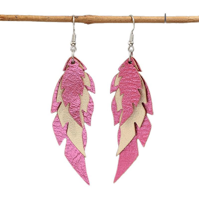 Retro European & American Hollow Leather Geometric Earrings for Women - 2026 Collection