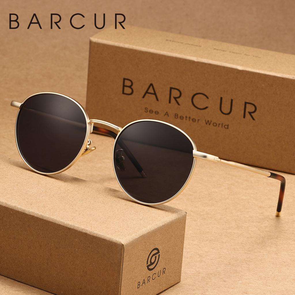 Gafas de sol polarizadas BARCUR, Hechas de material de acero inoxidable, Gafas de sol ligeras para actividades al aire libre y viajes sin carga