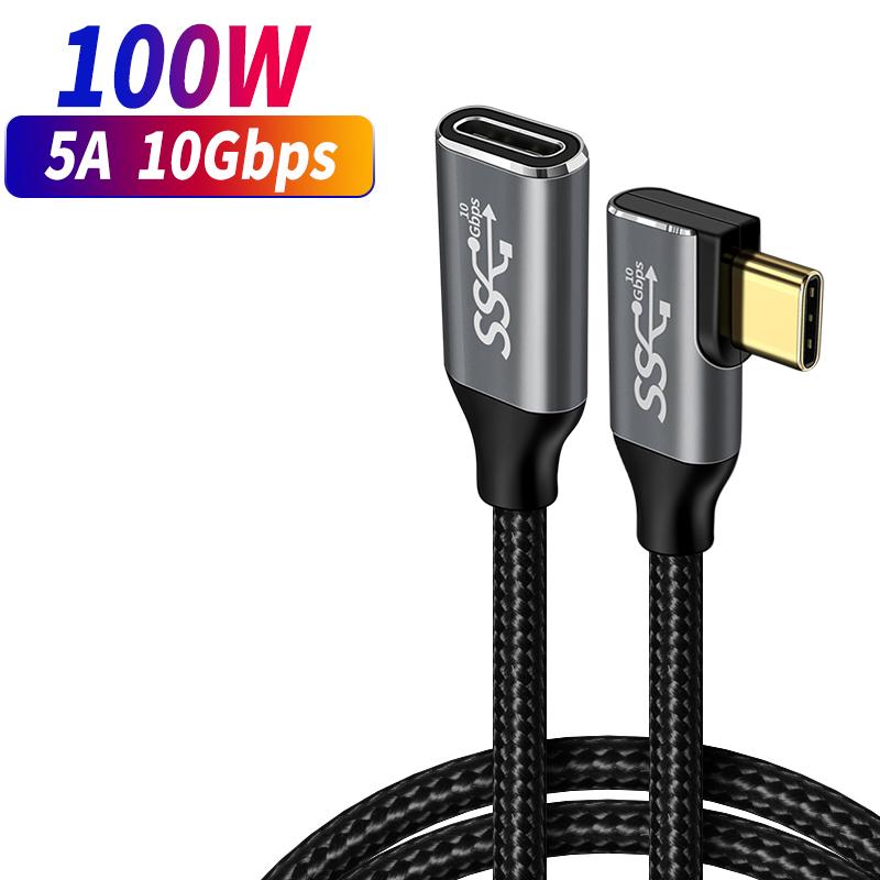 Cabo de Extensão USB C 3.1 Tipo C PD100W Carregamento Rápido Macho para Fêmea Cabo Extensor Para Samsung MacBook Pro 4k 60Hz Cabo de Vídeo