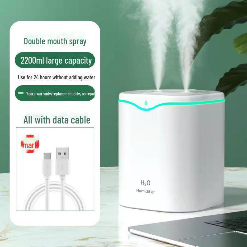 

Dual Spray USB Humidifier: Quiet, Large Mist Volume, Aromatherapy for Home and Bedroom LD03 Water Drops 2000ml [Double Spray] белый