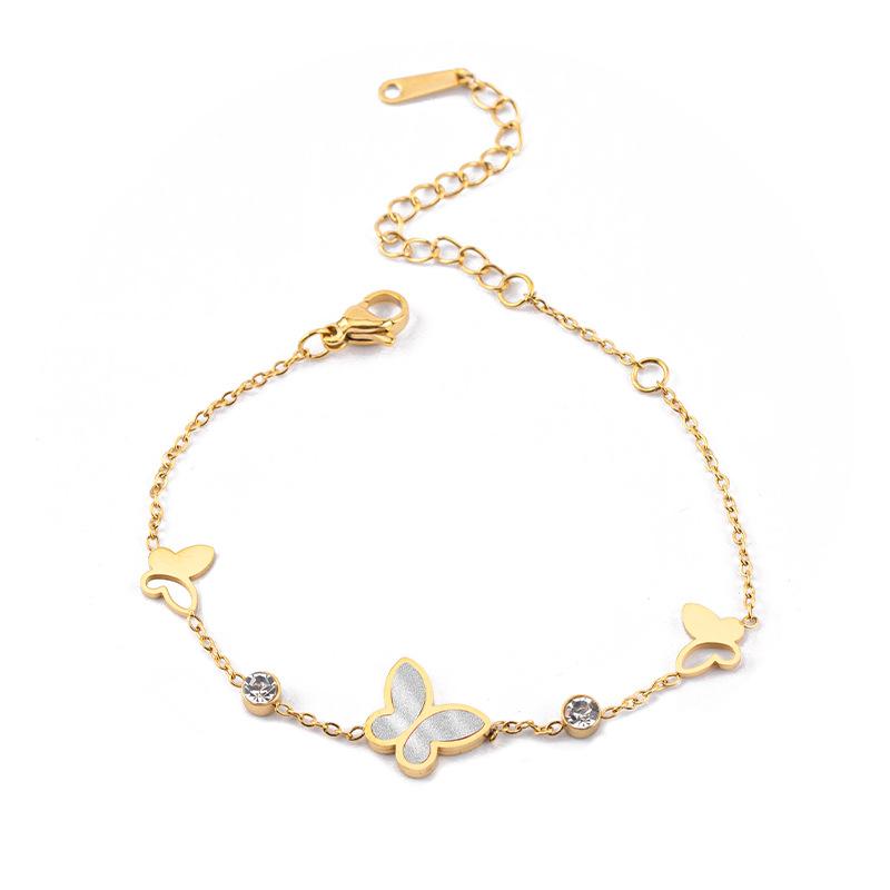 Fashion Fritillary Butterfly Bracelet Girls Student Party Titanium Steel Non-Fading Bracelet Light Luxury High-end Jewelry