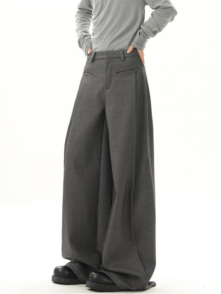 Women's Suit Pants Casual High Waist Straight Wide Leg Trousers Baggy Y2k Pants Vintage Style Clothing Spring Summer