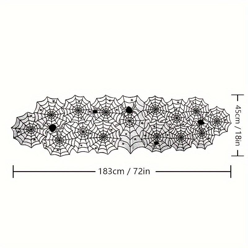4Piece/Set Halloween Tablecloth Spider Web Fireplace Disposable Bat Spider Table Pulley Circular Tablecloth Lampshade Decoration