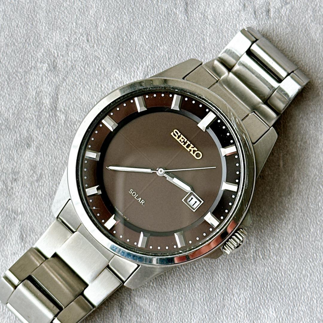 Used SEIKO Seiko Solar Men s Watch Date Silver Simple