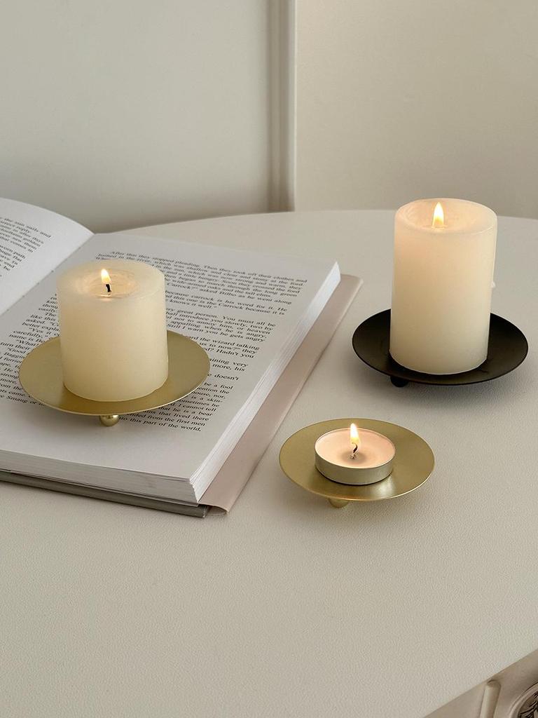 European Retro Wrought Iron Candle Holder and Jewelry Display Tray