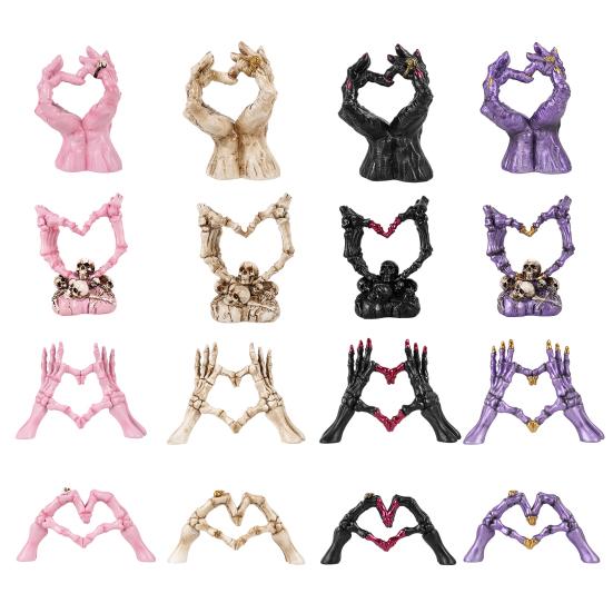 Skeleton Hand Figurine Halloween Gothic Love Heart Gesture Bone Hand