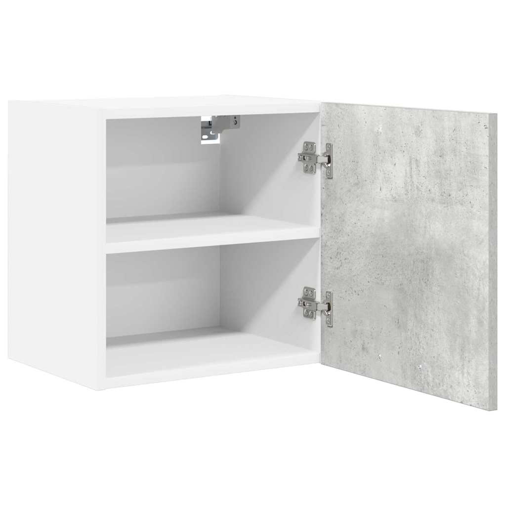 Wall Mounted Cabinet with Door 2 pcs Concrete Grey and White 40 x 31 x 40 cm