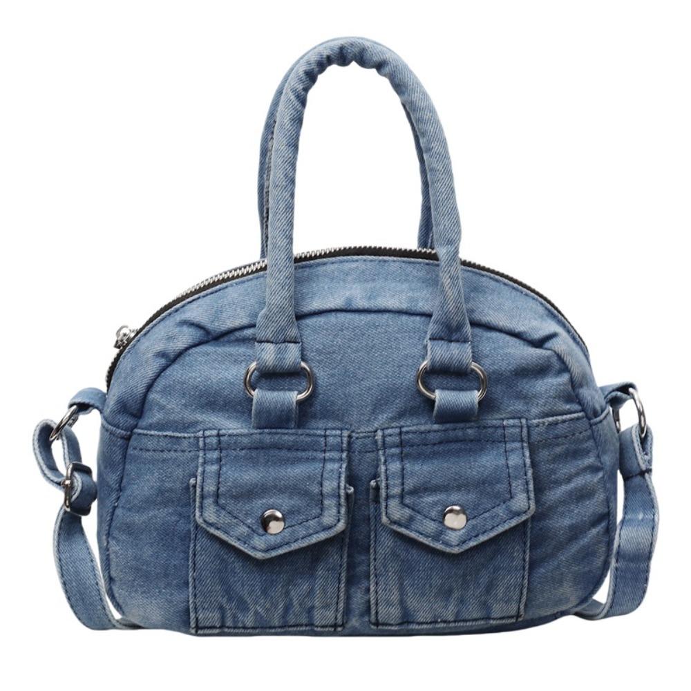 Handbag Retro Denim Bag Underarm Bag Washed Jean Bag Portable Spicy Girl Shoulder Bag  Shopping