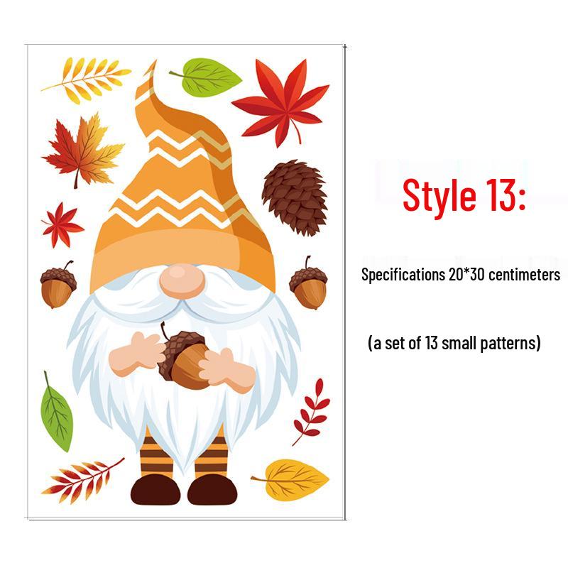 Thanksgiving Turkey & Autumn Maple Leaf Wall Stickers