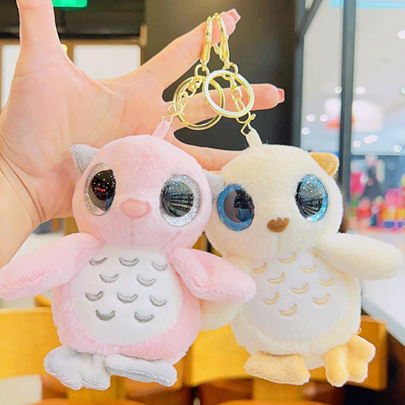 Adorable Plush Owl Keychain Cute Cartoon Bag Pendant Soft Toy Stuffed Animal