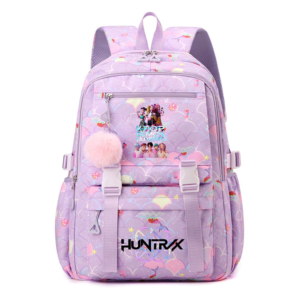 Anime K-Pop K-Pop Demon Hunters Printed Backpack Schoolbag for Teenager Student Girl Boy Bookbag Large Capacity Waterproof Travel Bag Gift Mochila