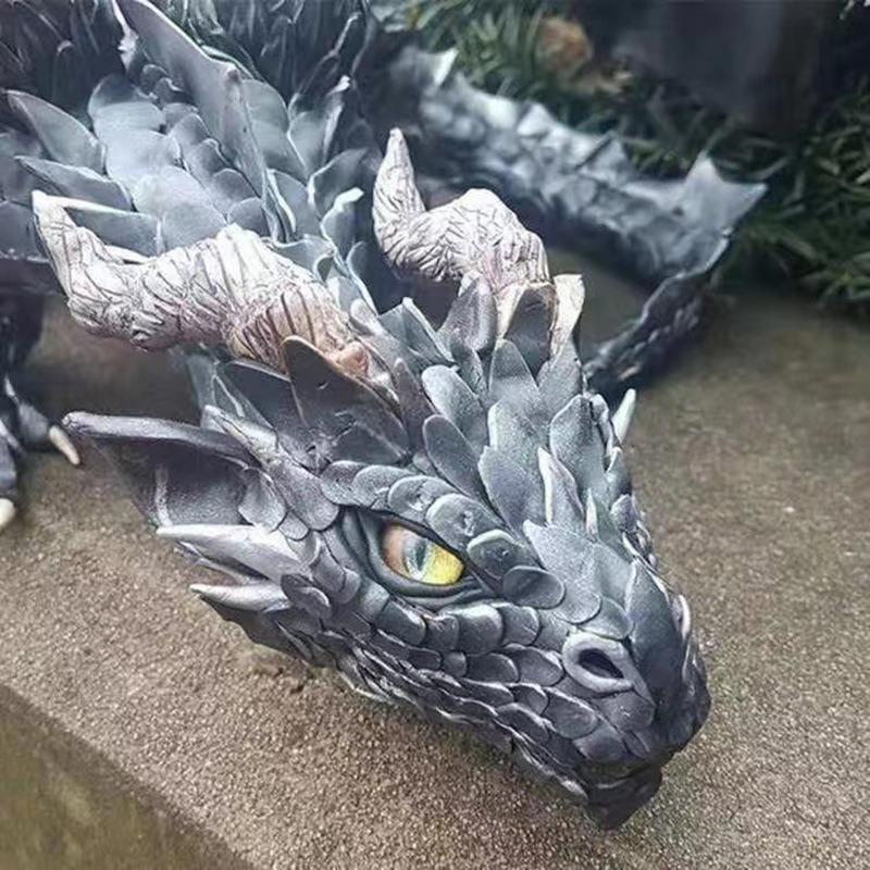 Large Squatting Dragon Resin Decorative Items, Decoration Design Large Squatting Posture Flying Dragon Home Design Ornaments