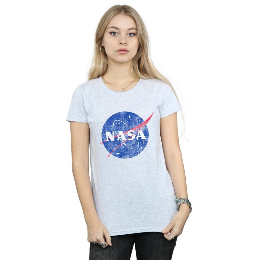 NASA Womens/Ladies Insignia Distressed Logo T-Shirt