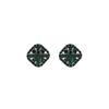 Super Flash Green Diamond-Set Stud Earrings Geometric Full Diamond Earrings Atmospheric Exaggeration Light Luxury Ear Buckles Women