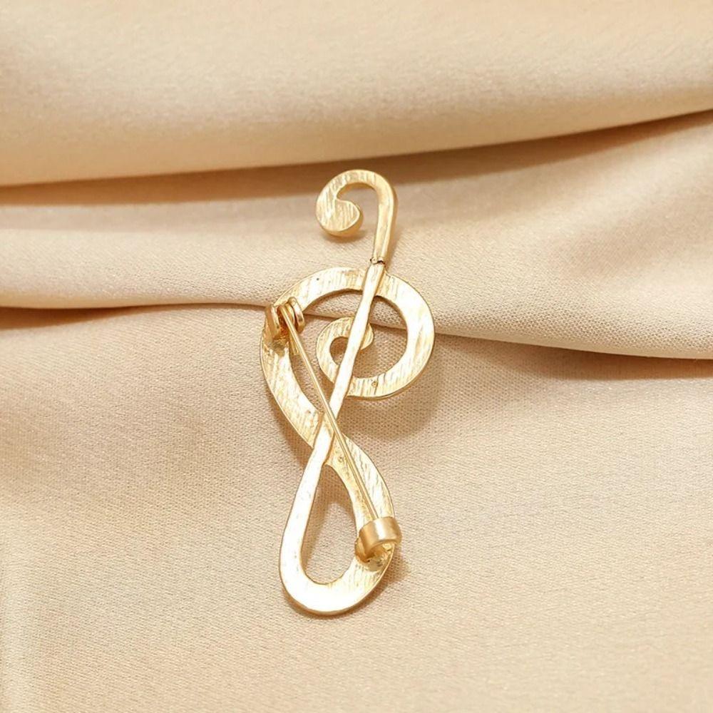 Music Instrument Eighth Note Pin Zinc Zinc Alloy Harp Badge Creative Treble Clef Pins  Backpack Decoration