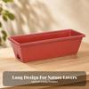 5 Pieces Rectangular Planter with Tray Long-Lasting Trough Drainage