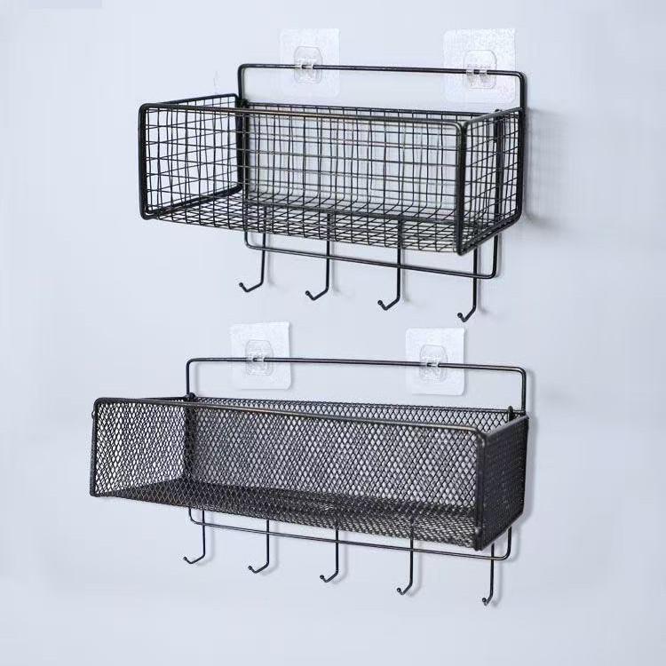 Punch-Free Wall-Mounted Storage Rack for Bathroom, Kitchen, and Bedside