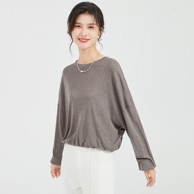 Damen Strickpullover mit Kordelzug aus Maulbeerseidenmischung
